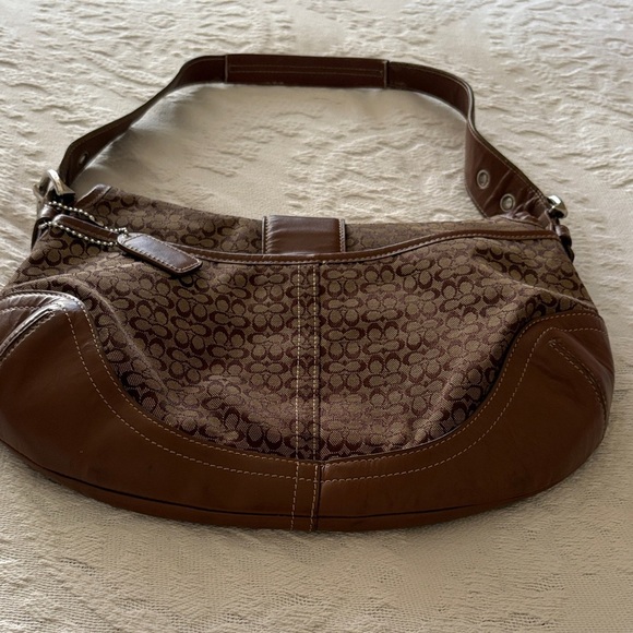 Gently Loved Vintage Soho Leather Canvas Designer Coach Shoulder Bag - Picture 14 of 15